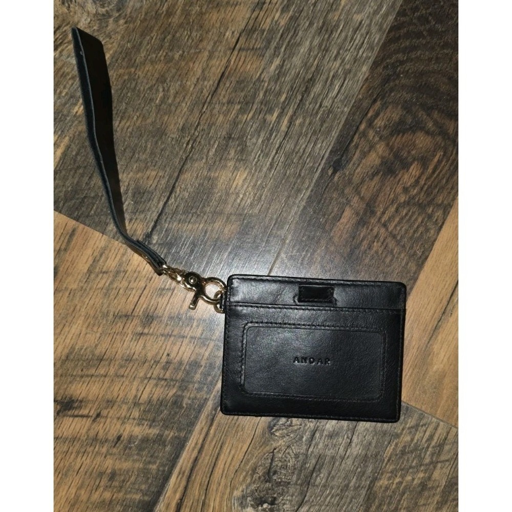 NEW Andar X Darryl Ann Denner Leather Wallet Wristlet Card Holder Black